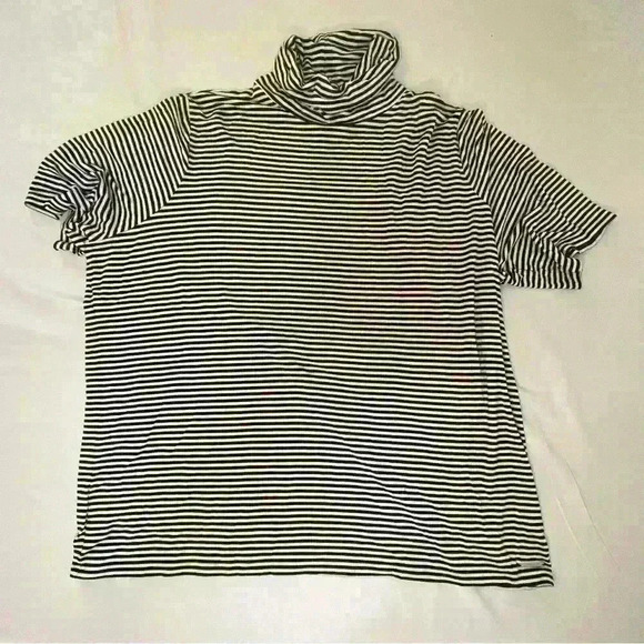 Micheal Kors So So  Soft Striped Shortsleeved Turtleneck Top Size 3X - Picture 2 of 9